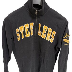 Vintage NFL Pittsburgh Steelers 1/4 Zip Sweatshirt Medium Embroidered 47 Brand